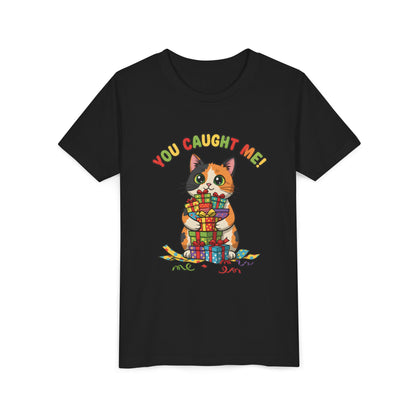 'You Caught Me' Design - Cat Themed Youth Short Sleeve Tee