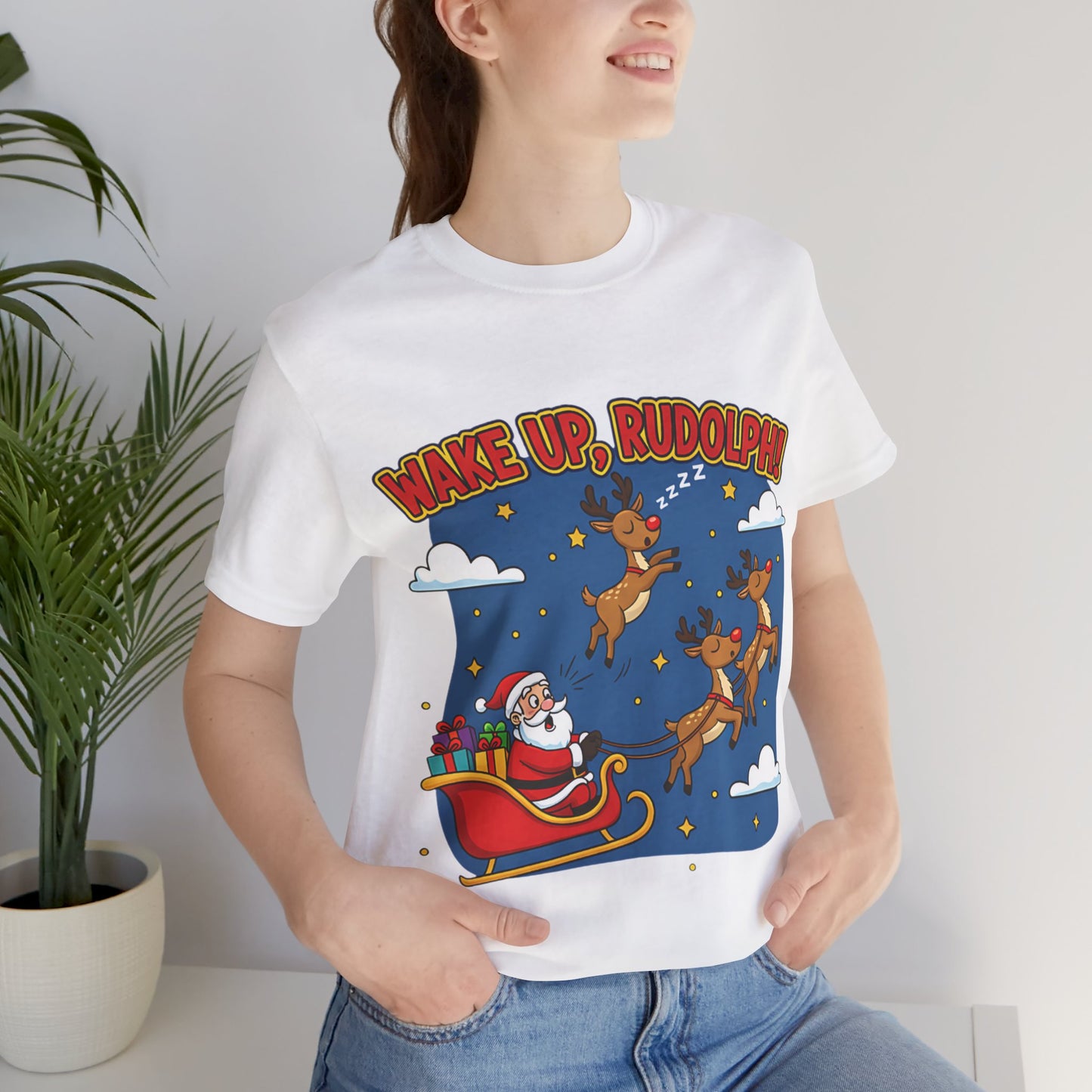 Wake Up Rudolph Christmas Tee