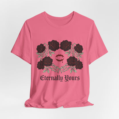 Eternally Yours Tee — Gothic Rose Vampire Bite Graphic Shirt