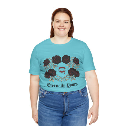 Eternally Yours Tee — Gothic Rose Vampire Bite Graphic Shirt