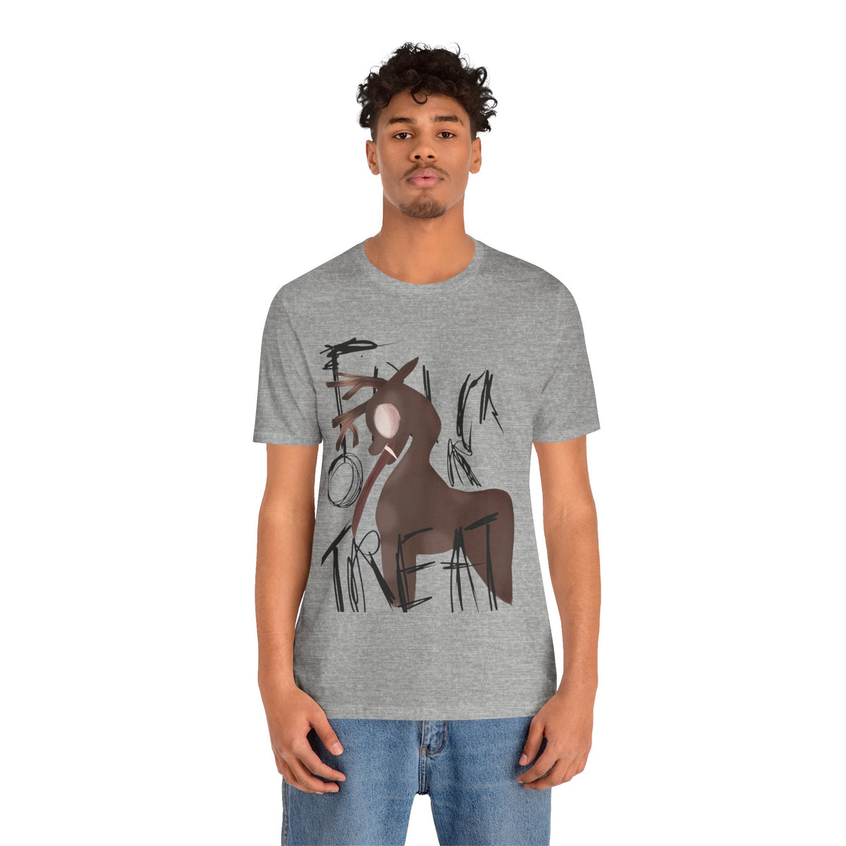 Horroristic Deer Silhouette Tee — Abstract 'Freak' Graphic Shirt