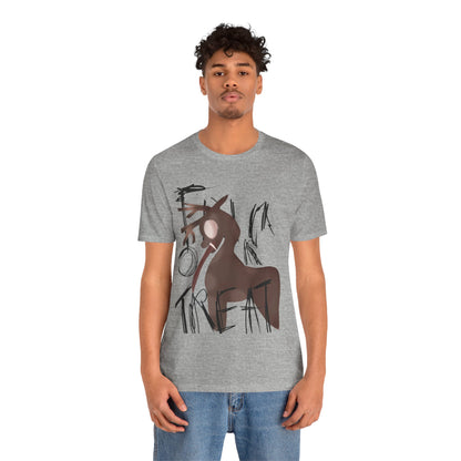 Horroristic Deer Silhouette Tee — Abstract 'Freak' Graphic Shirt