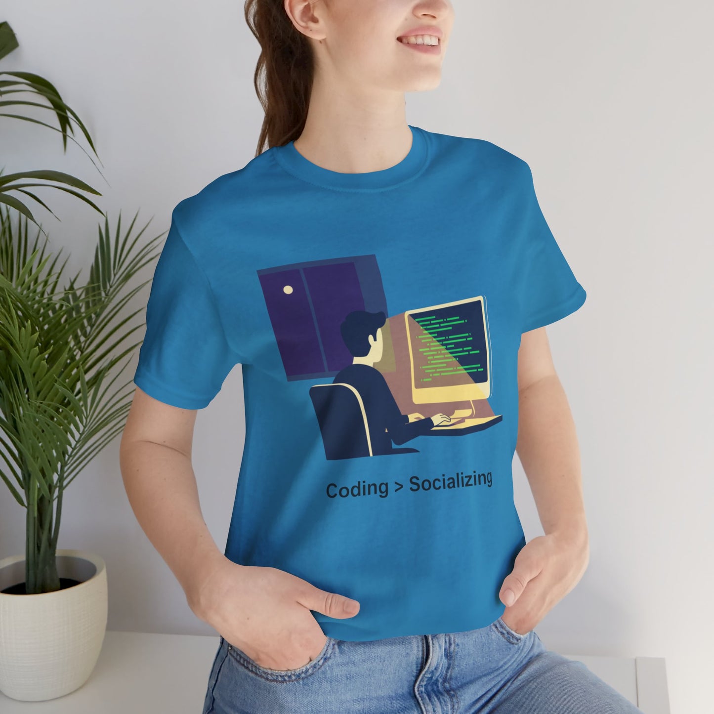 Coding > Socializing Unisex Tee