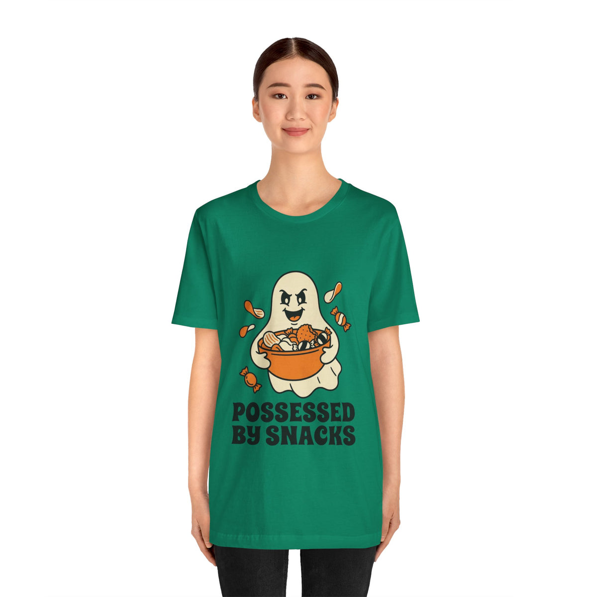 Possessed By Snacks T-Shirt – Cute Ghost Eating Candy Tee