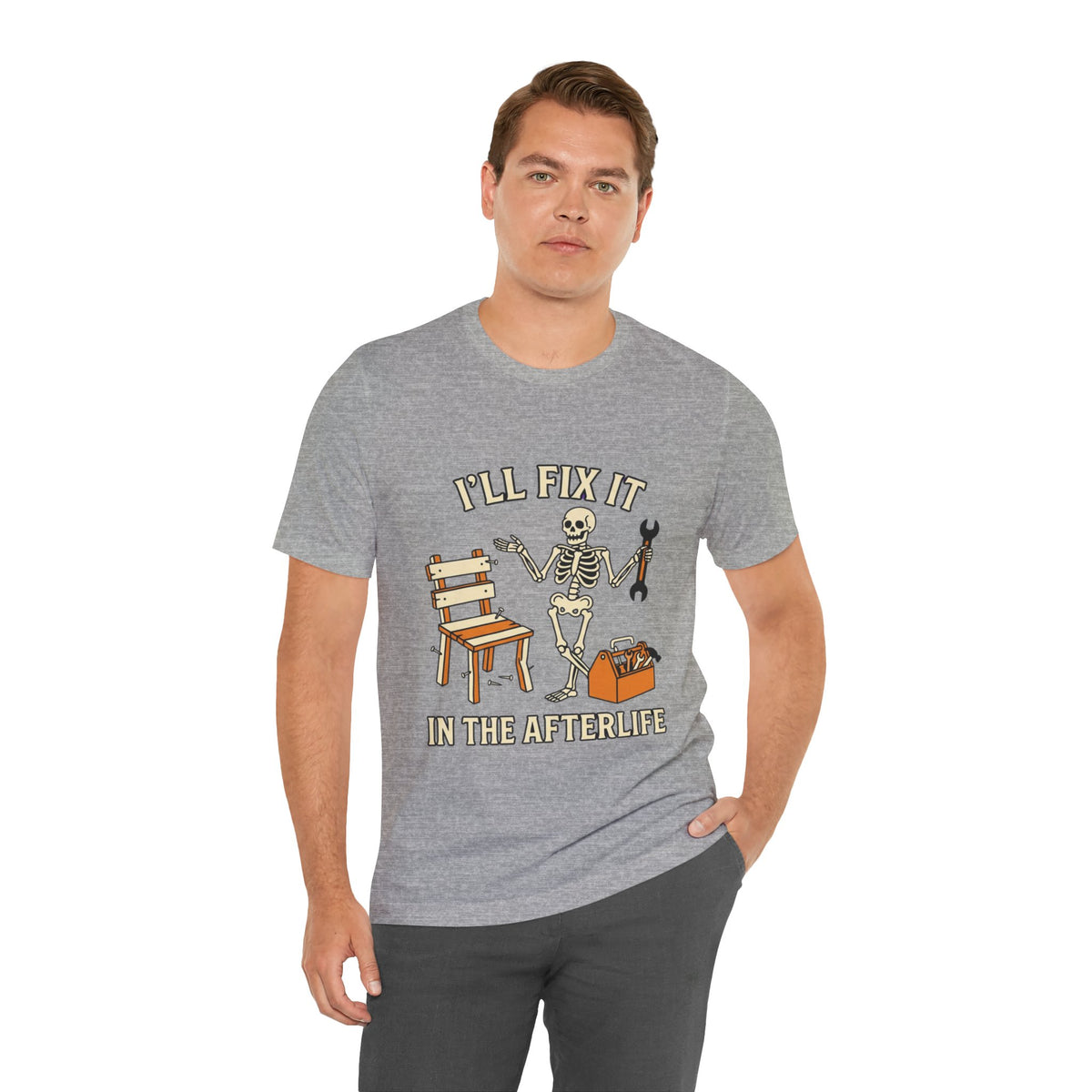 I’ll Fix It in the Afterlife Skeleton Mechanic T-Shirt