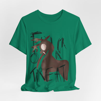 Horroristic Deer Silhouette Tee — Abstract 'Freak' Graphic Shirt