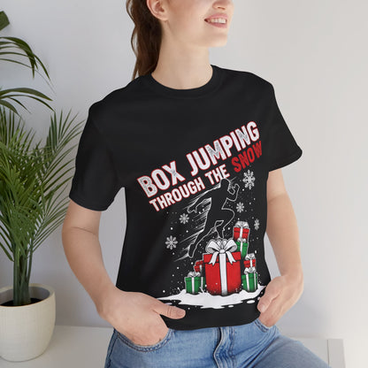Box Jumping Through The Snow Christmas T-Shirt