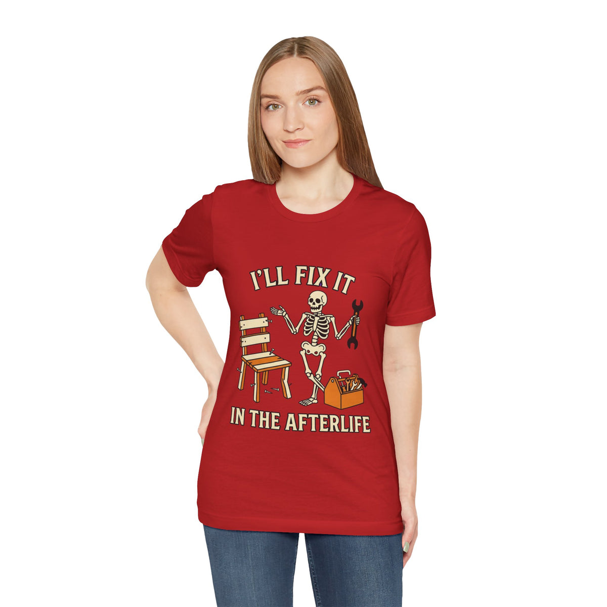 I’ll Fix It in the Afterlife Skeleton Mechanic T-Shirt