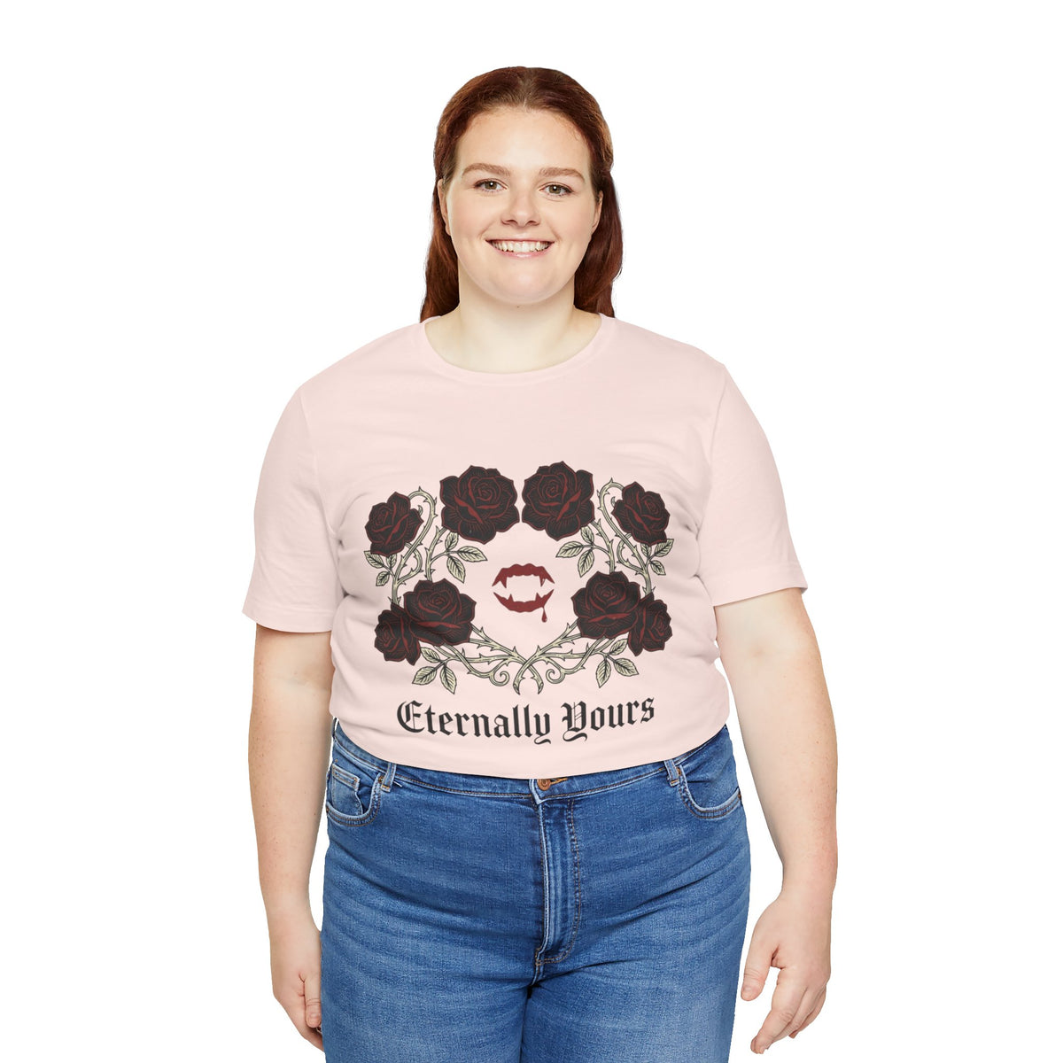 Eternally Yours Tee — Gothic Rose Vampire Bite Graphic Shirt