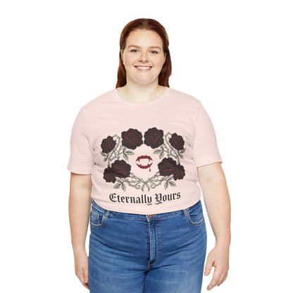 Eternally Yours Tee — Gothic Rose Vampire Bite Graphic Shirt