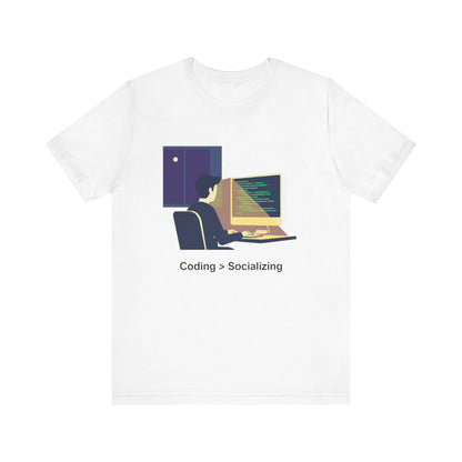 Coding > Socializing Unisex Tee