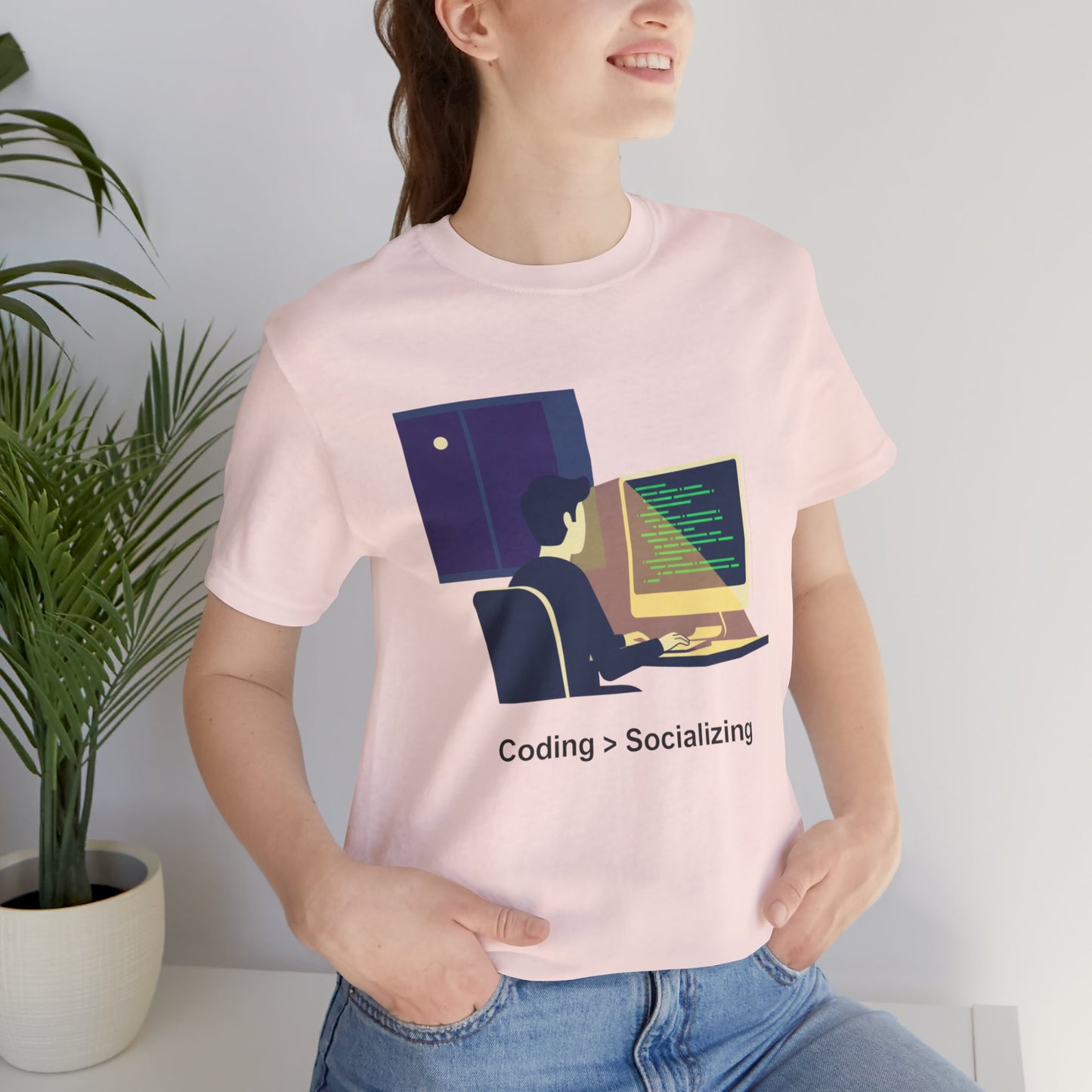 Coding > Socializing Unisex Tee