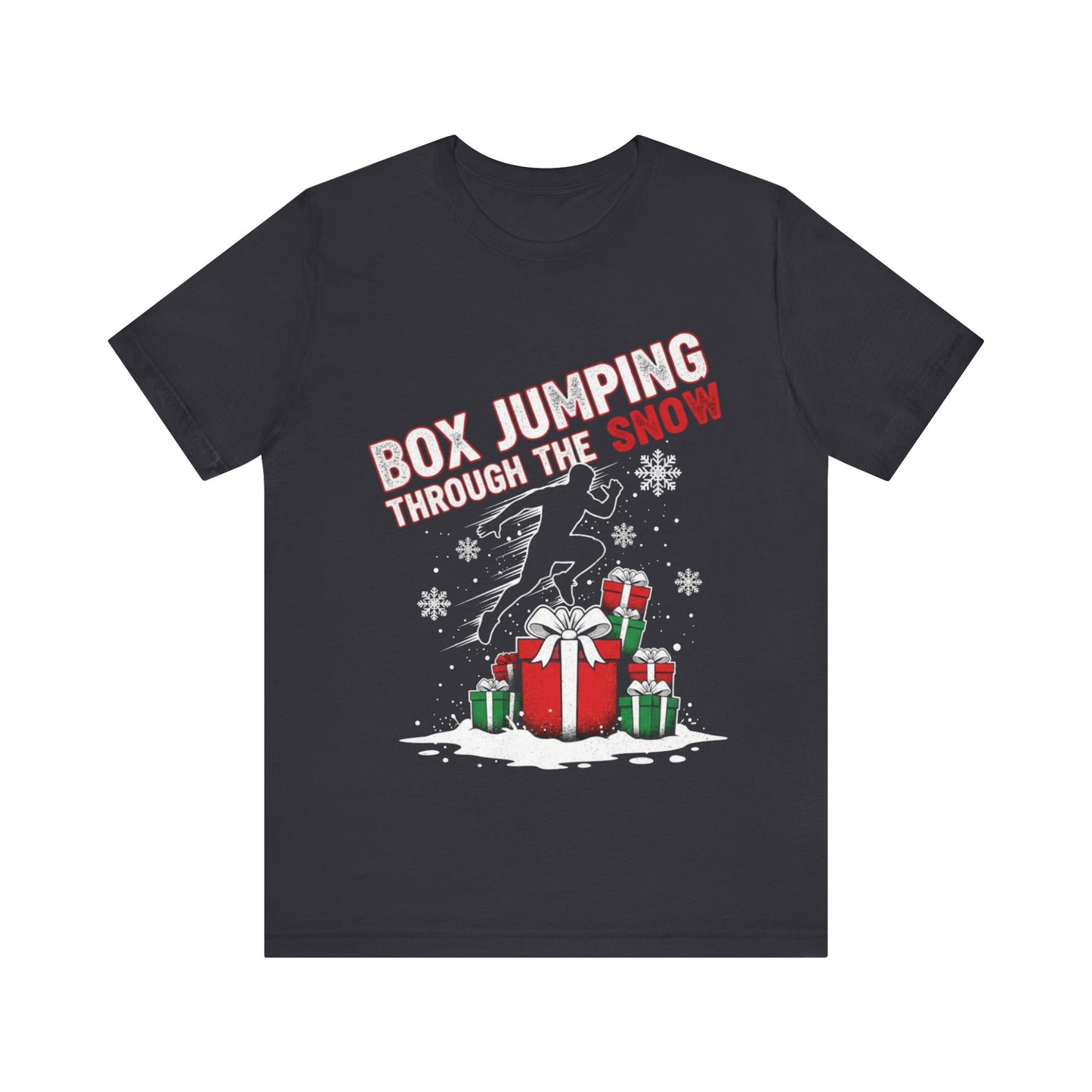 Box Jumping Through The Snow Christmas T-Shirt