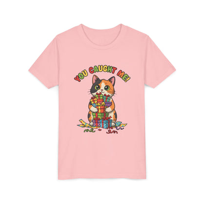 'You Caught Me' Design - Cat Themed Youth Short Sleeve Tee