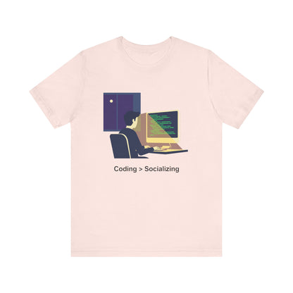 Coding > Socializing Unisex Tee