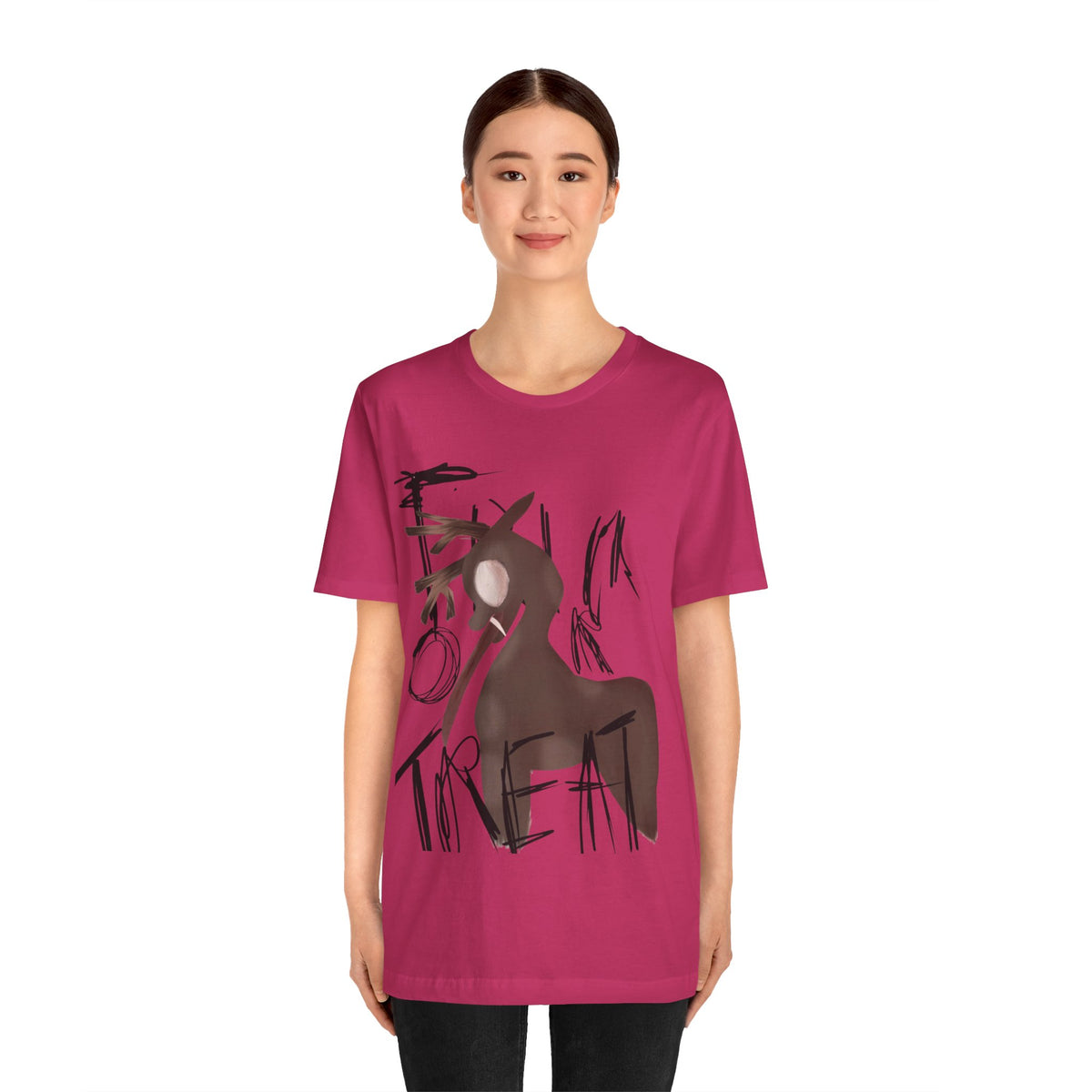 Horroristic Deer Silhouette Tee — Abstract 'Freak' Graphic Shirt