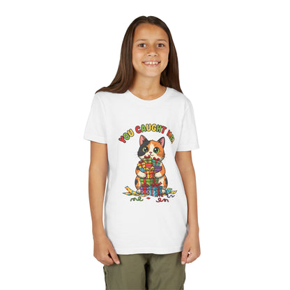 'You Caught Me' Design - Cat Themed Youth Short Sleeve Tee