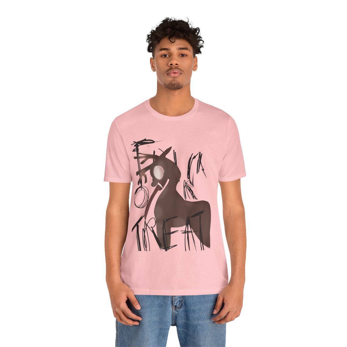 Horroristic Deer Silhouette Tee — Abstract 'Freak' Graphic Shirt
