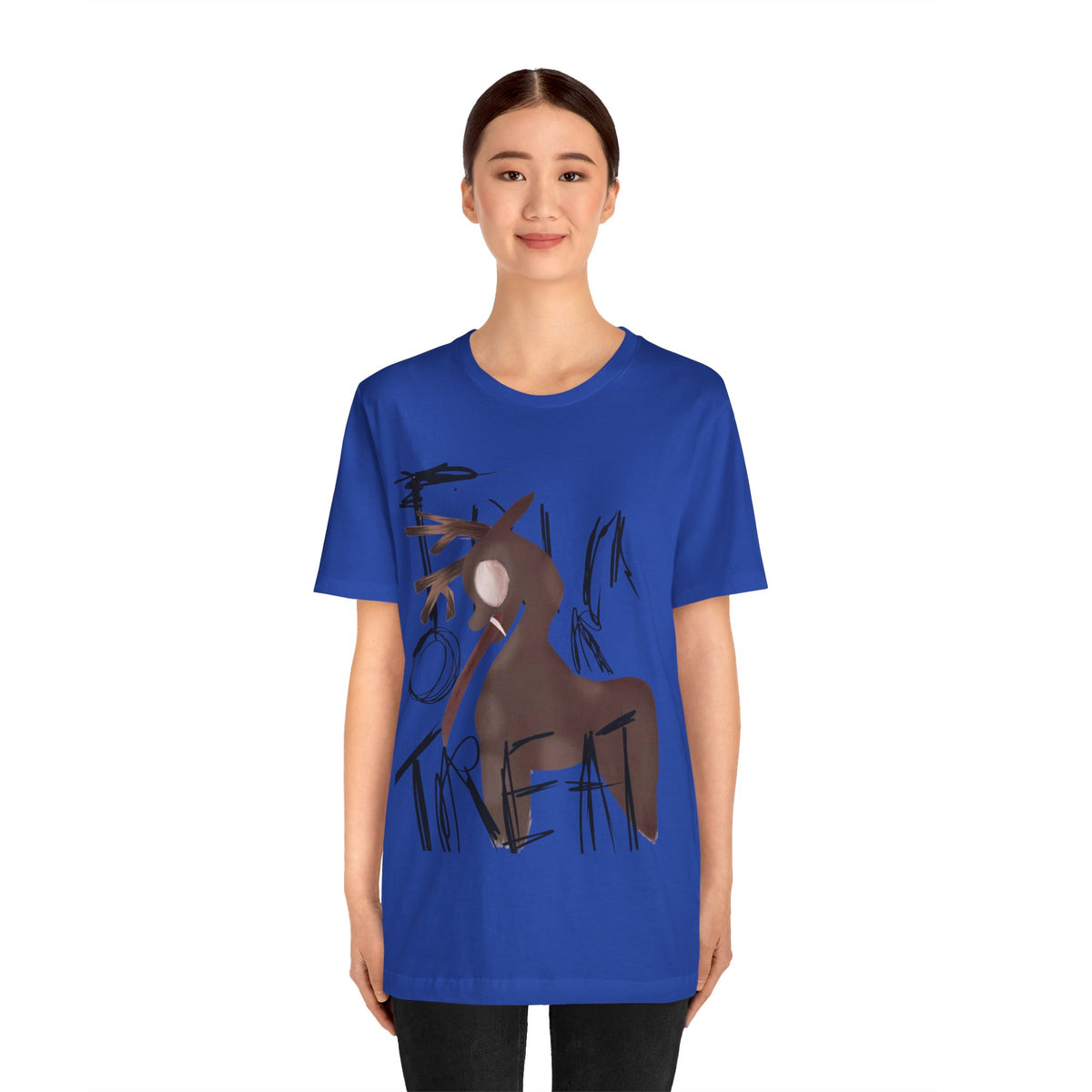 Horroristic Deer Silhouette Tee — Abstract 'Freak' Graphic Shirt