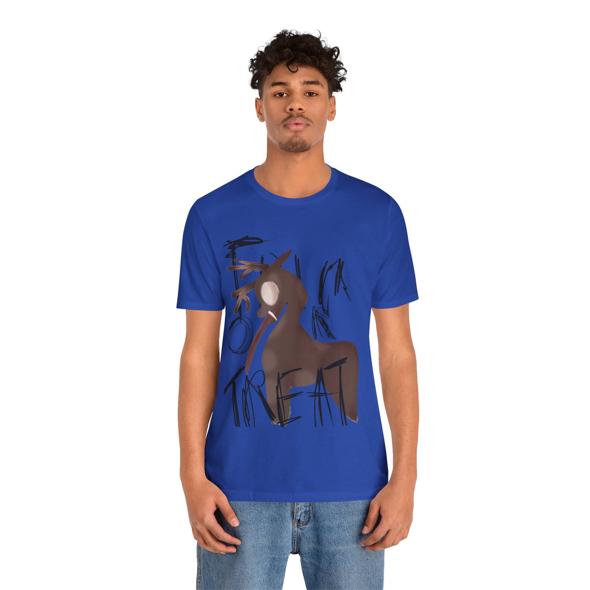 Horroristic Deer Silhouette Tee — Abstract 'Freak' Graphic Shirt