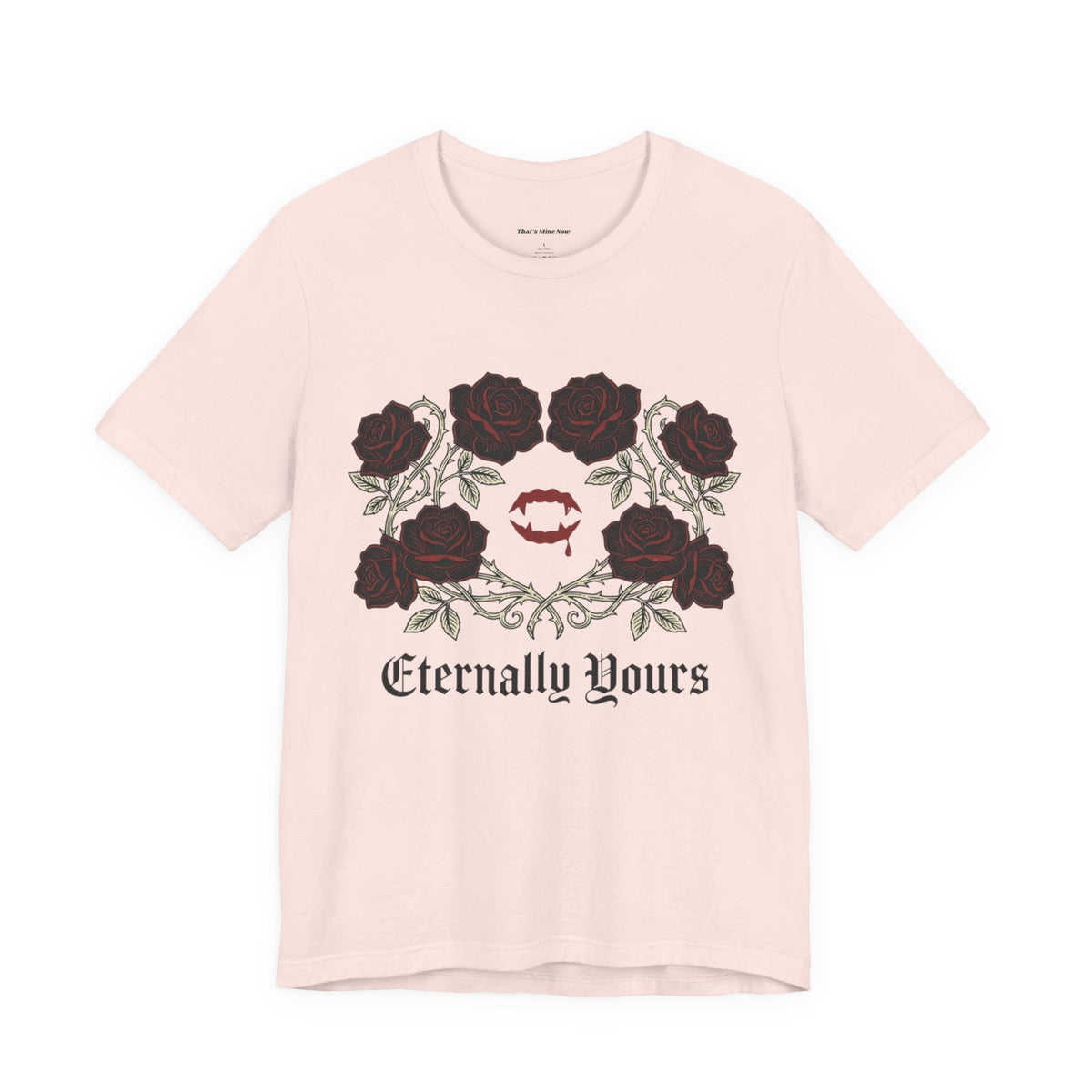 Eternally Yours Tee — Gothic Rose Vampire Bite Graphic Shirt