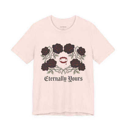 Eternally Yours Tee — Gothic Rose Vampire Bite Graphic Shirt