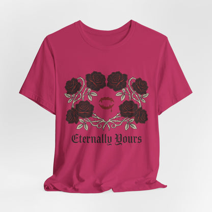 Eternally Yours Tee — Gothic Rose Vampire Bite Graphic Shirt