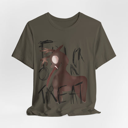 Horroristic Deer Silhouette Tee — Abstract 'Freak' Graphic Shirt