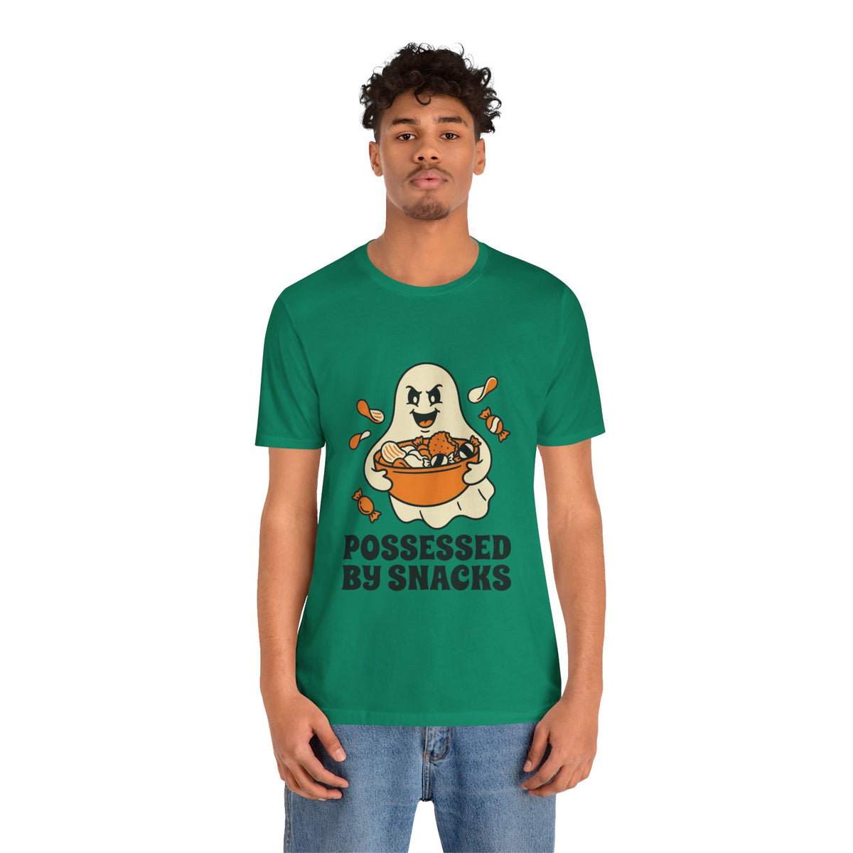 Possessed By Snacks T-Shirt – Cute Ghost Eating Candy Tee