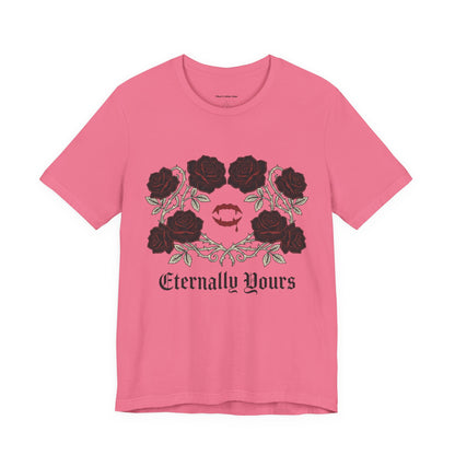 Eternally Yours Tee — Gothic Rose Vampire Bite Graphic Shirt