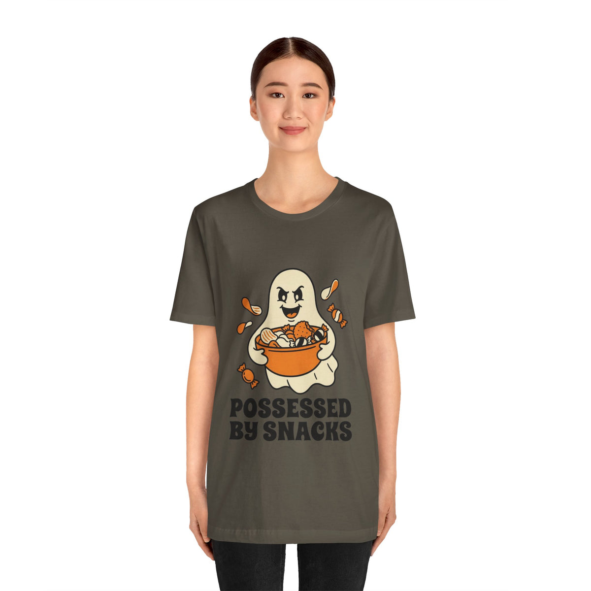 Possessed By Snacks T-Shirt – Cute Ghost Eating Candy Tee