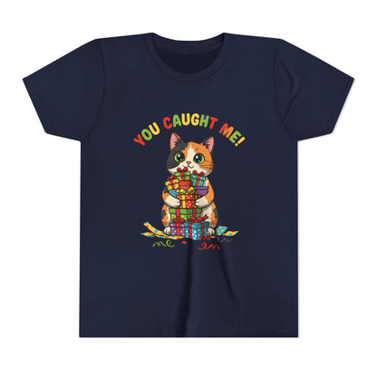 'You Caught Me' Design - Cat Themed Youth Short Sleeve Tee