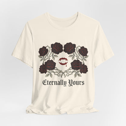 Eternally Yours Tee — Gothic Rose Vampire Bite Graphic Shirt
