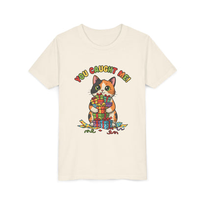 'You Caught Me' Design - Cat Themed Youth Short Sleeve Tee