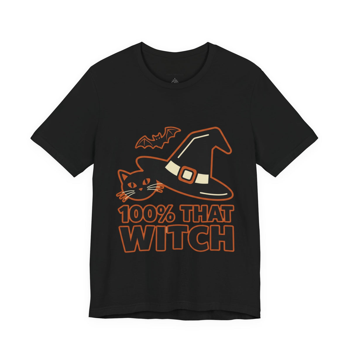 100% That Witch Halloween Cat Jersey Tee