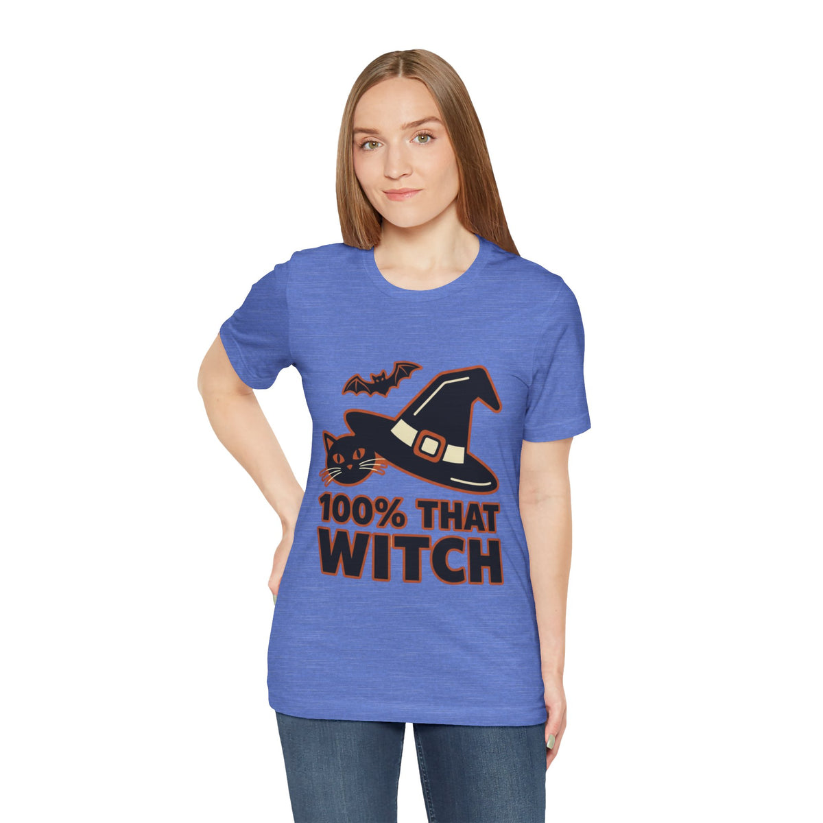 100% That Witch Halloween Cat Jersey Tee