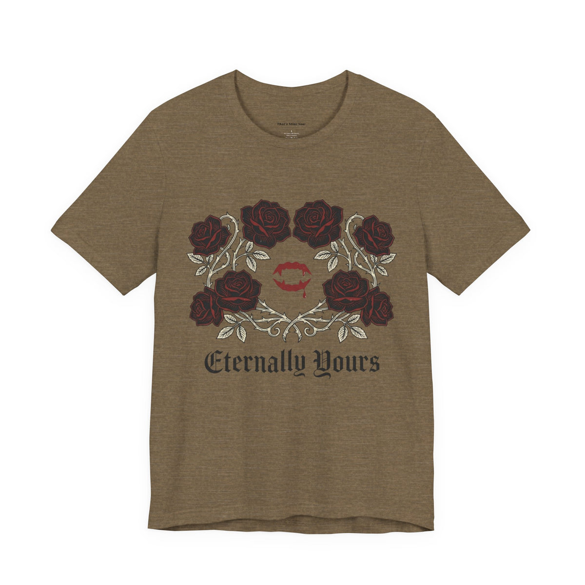 Eternally Yours Tee — Gothic Rose Vampire Bite Graphic Shirt