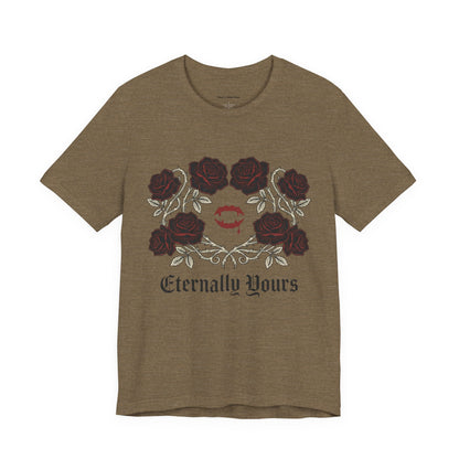 Eternally Yours Tee — Gothic Rose Vampire Bite Graphic Shirt