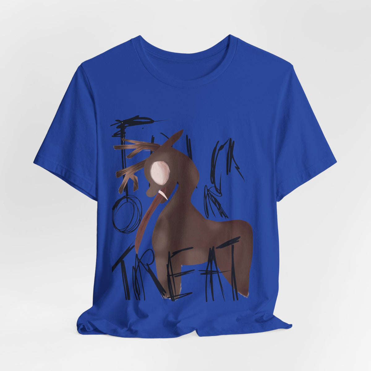 Horroristic Deer Silhouette Tee — Abstract 'Freak' Graphic Shirt
