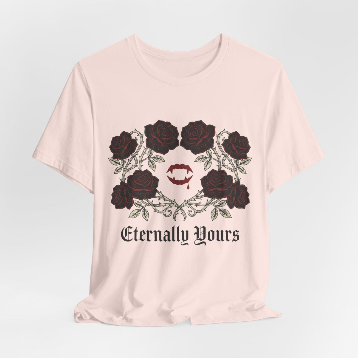 Eternally Yours Tee — Gothic Rose Vampire Bite Graphic Shirt