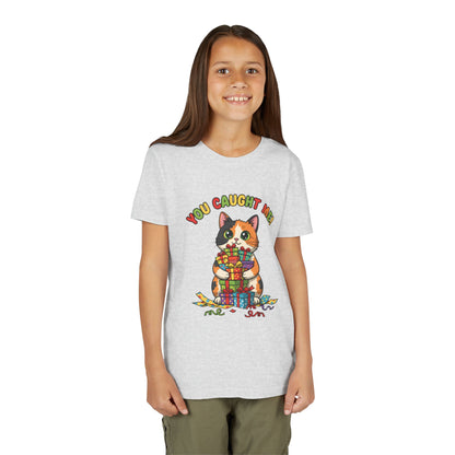 'You Caught Me' Design - Cat Themed Youth Short Sleeve Tee