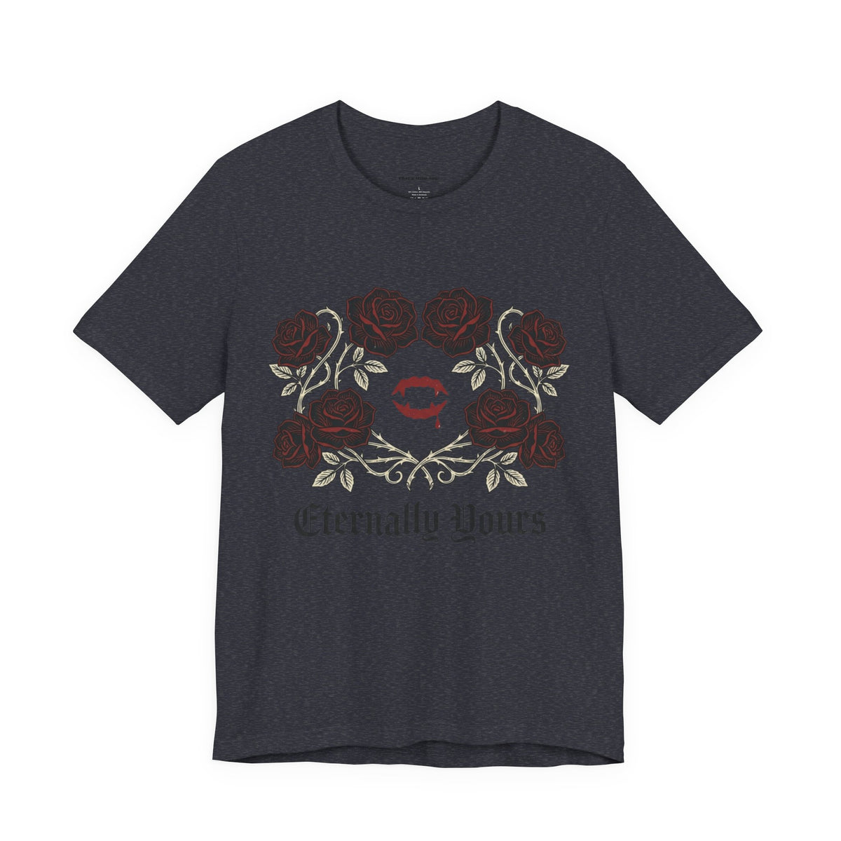 Eternally Yours Tee — Gothic Rose Vampire Bite Graphic Shirt