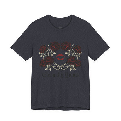 Eternally Yours Tee — Gothic Rose Vampire Bite Graphic Shirt