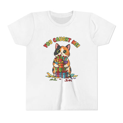 'You Caught Me' Design - Cat Themed Youth Short Sleeve Tee