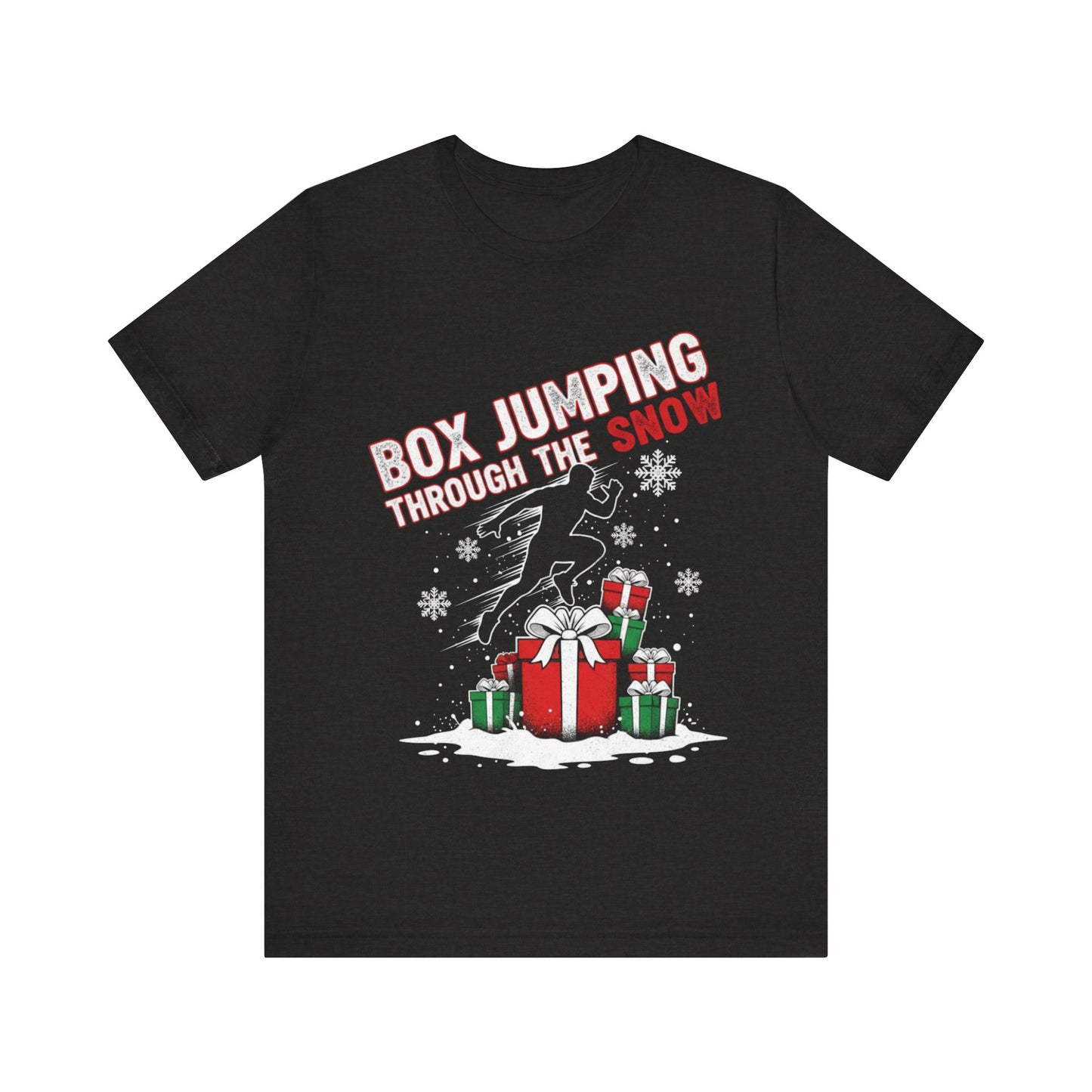 Box Jumping Through The Snow Christmas T-Shirt