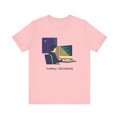 Coding > Socializing Unisex Tee