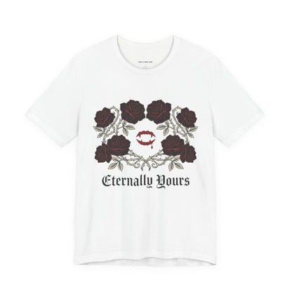 Eternally Yours Tee — Gothic Rose Vampire Bite Graphic Shirt