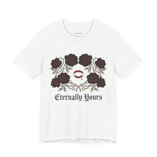 Eternally Yours Tee — Gothic Rose Vampire Bite Graphic Shirt