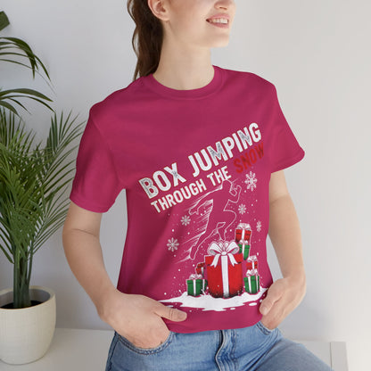 Box Jumping Through The Snow Christmas T-Shirt