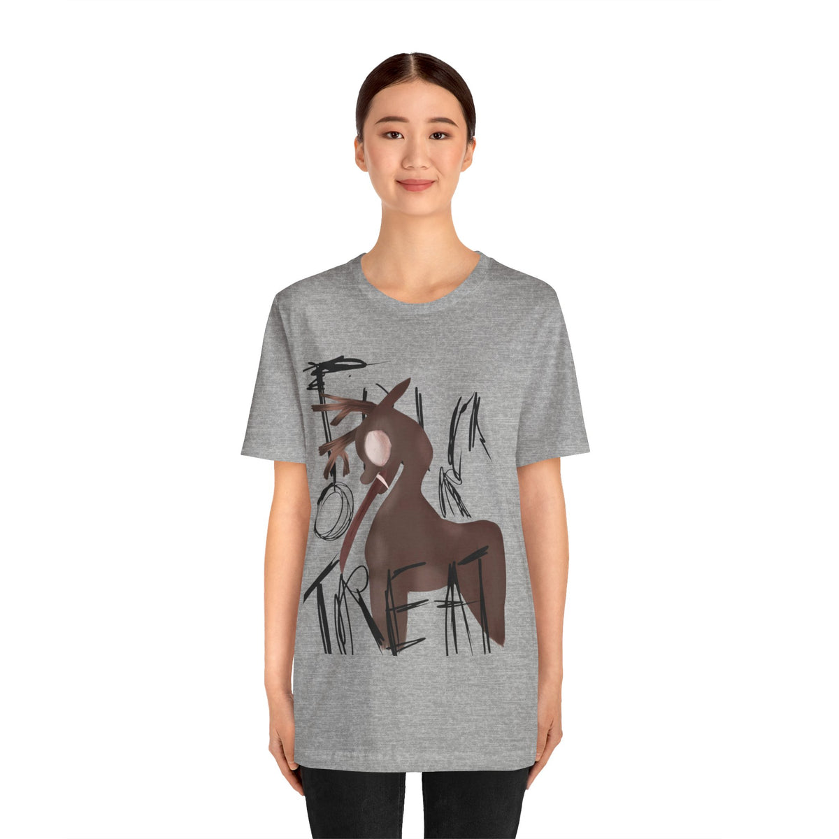 Horroristic Deer Silhouette Tee — Abstract 'Freak' Graphic Shirt